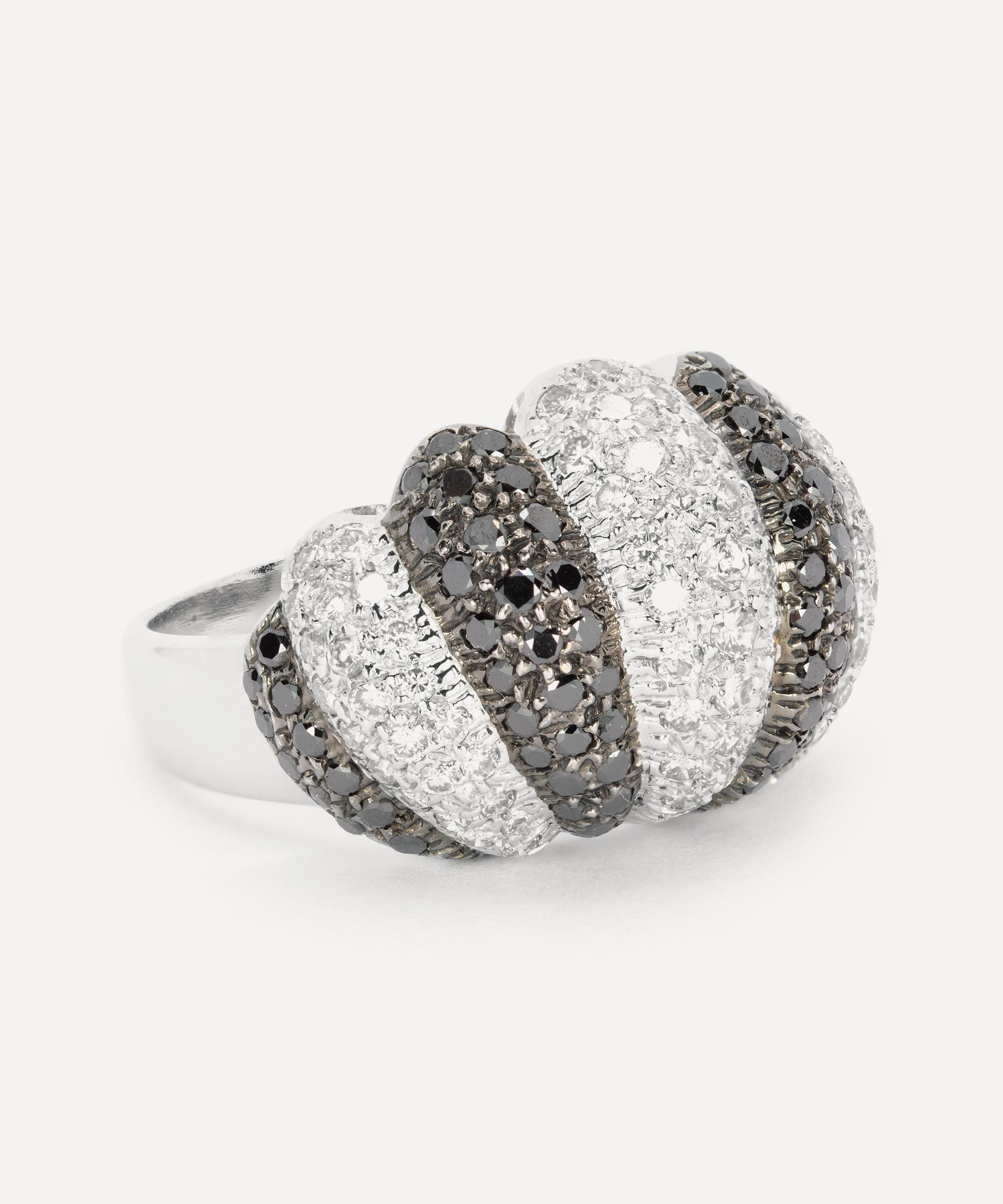 Kojis - 18ct White Gold Black and White Diamond Ring image number 1