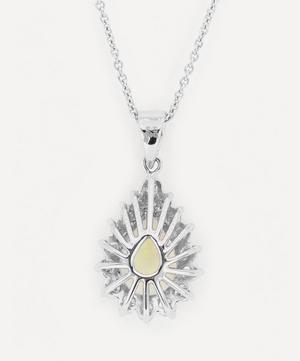 Kojis - 18ct White Gold Opal and Diamond Cluster Pendant Necklace image number 2