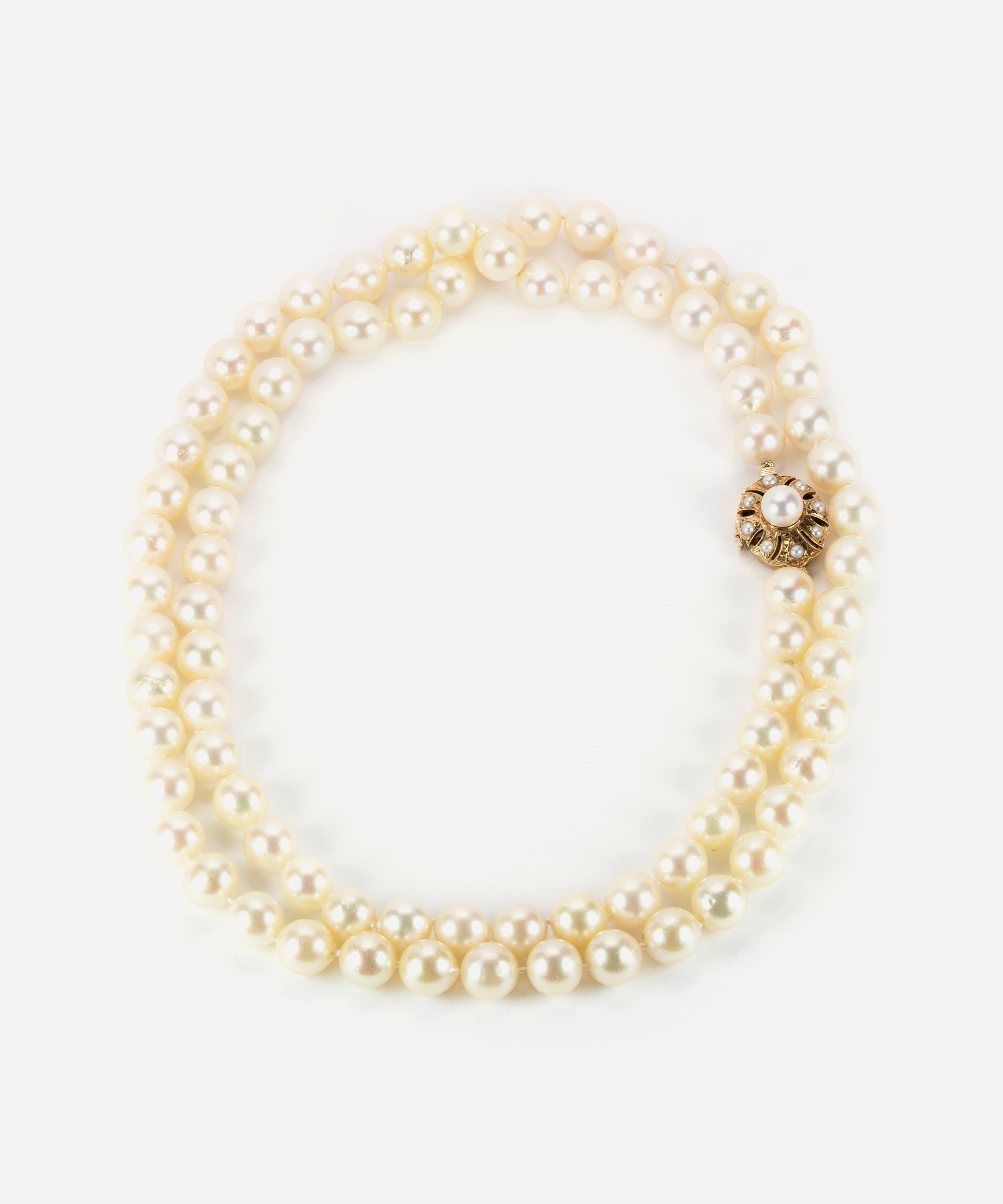 Kojis - 14ct Gold Long Vintage Pearl Necklace image number 1