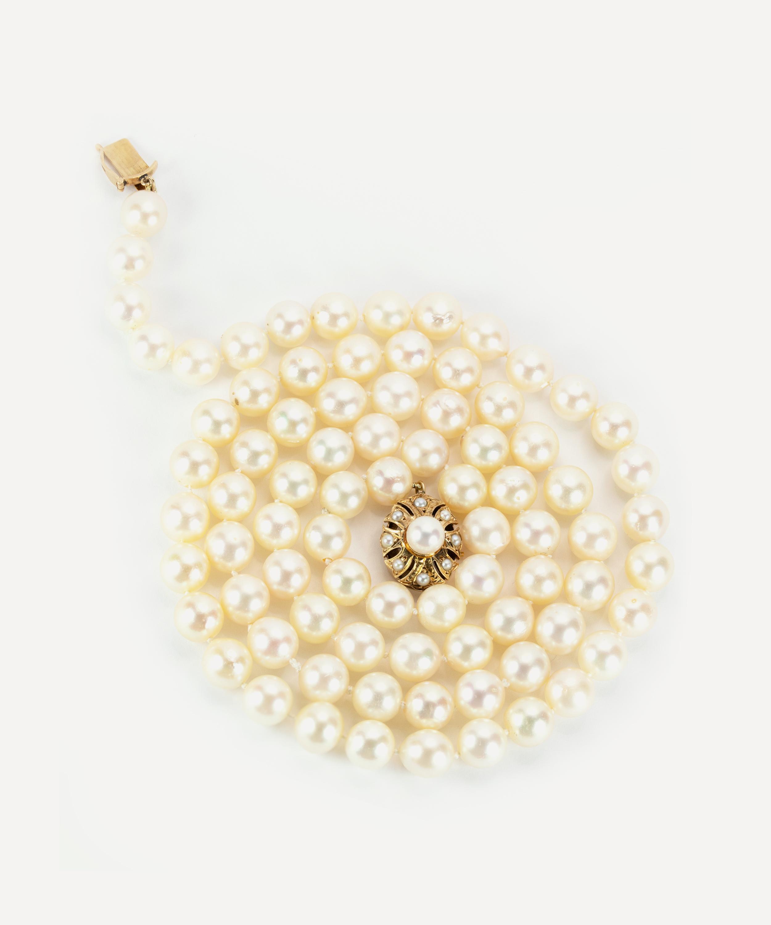 Kojis - 14ct Gold Long Vintage Pearl Necklace image number 3