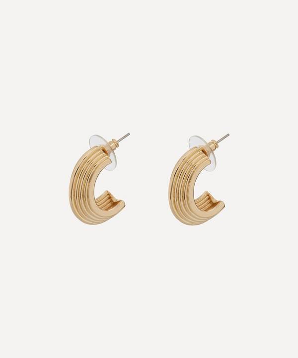 Kenneth Jay Lane - 18ct Gold-Plated Polished Half Hoop Earrings image number 0