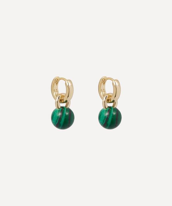 Kenneth Jay Lane - 14ct Gold-Plated Huggie Malachite Ball Drop Earrings image number 0
