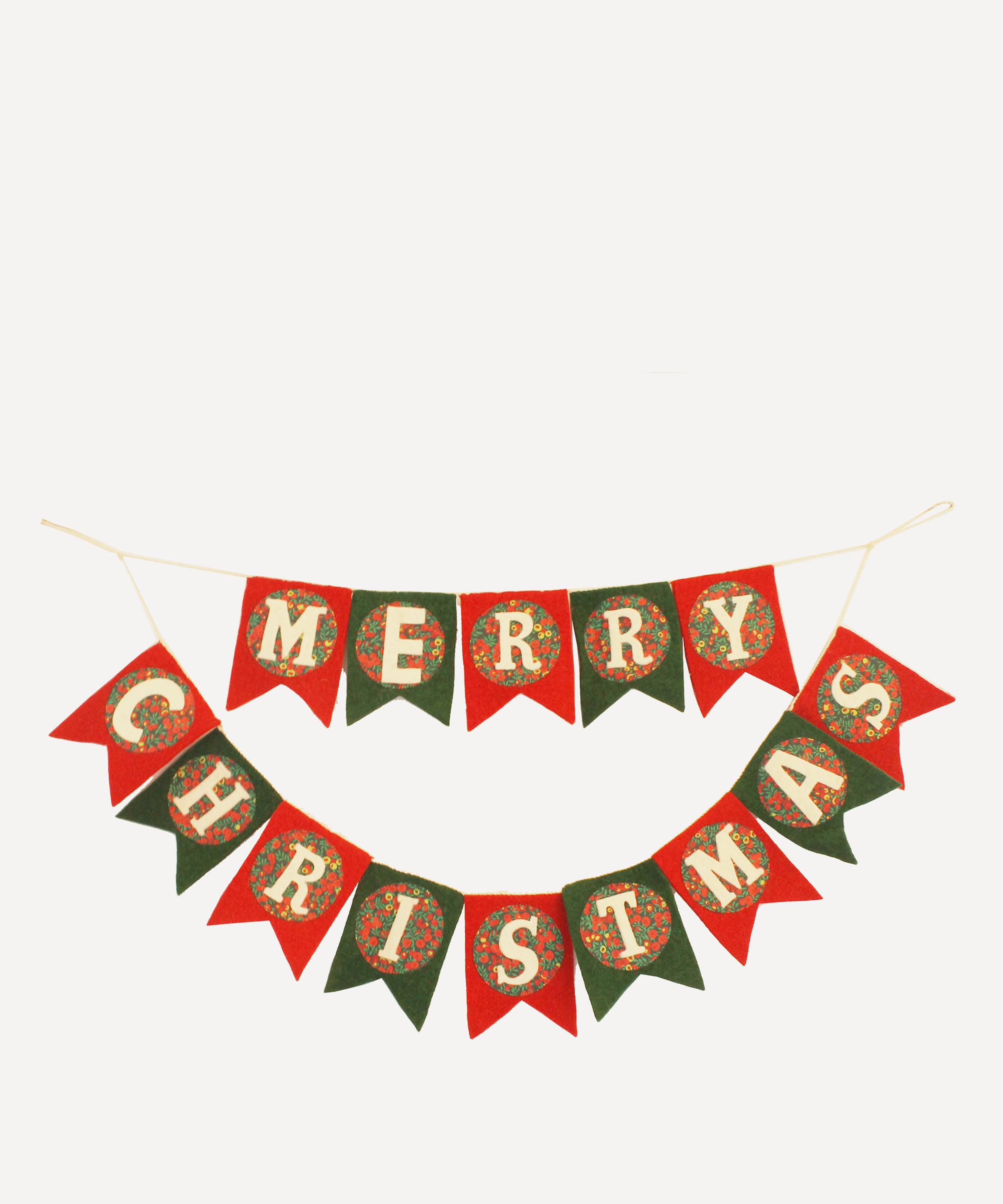 Christmas Liberty Print Felt Banner | Liberty