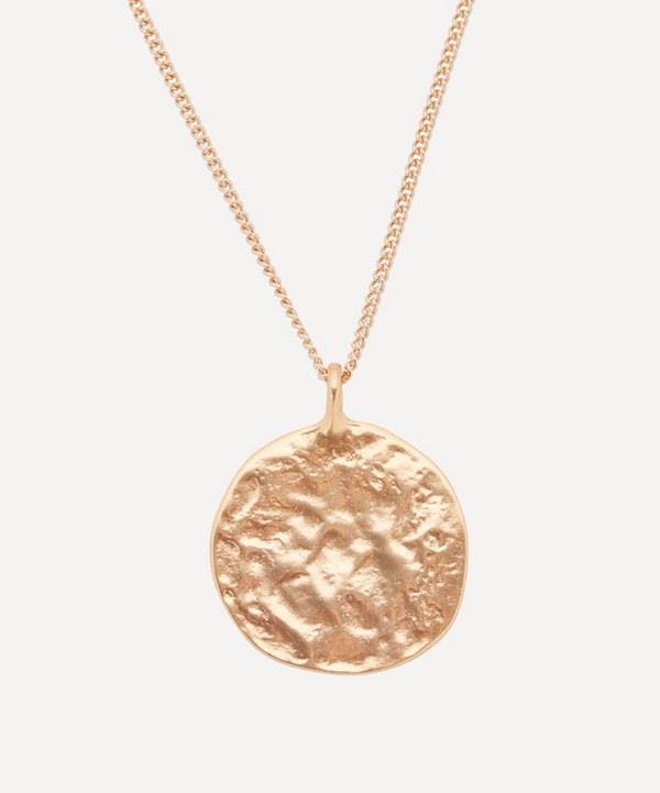 Kenneth Jay Lane - 22ct Gold-Plated 3 Row Hammered Coin Pendant Necklace image number 2