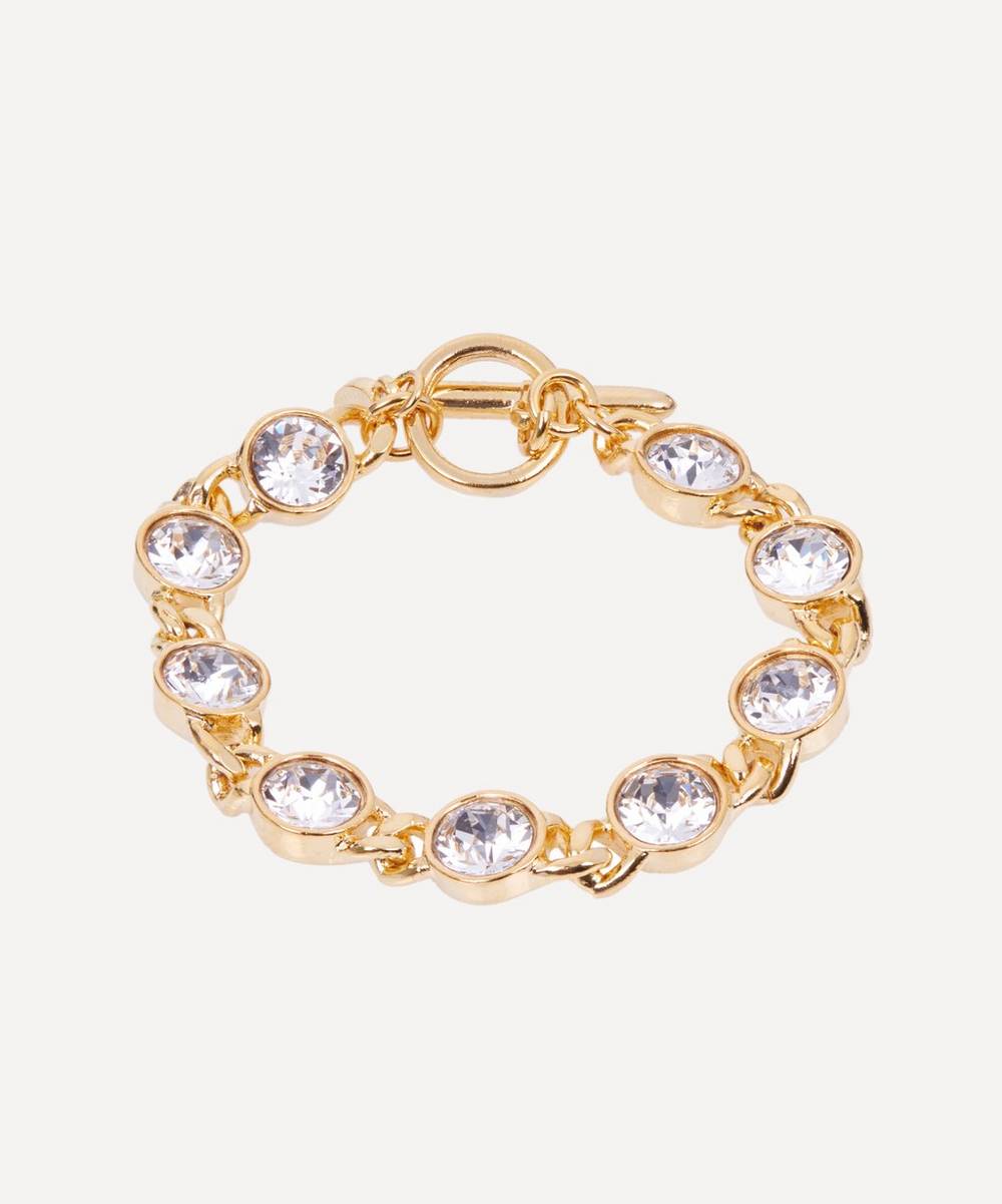 Kenneth Jay Lane - 22ct Gold-Plated Crystal Drop Chain Bracelet