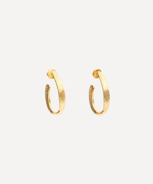 22ct Gold-Plated Textured Pierced Earrings