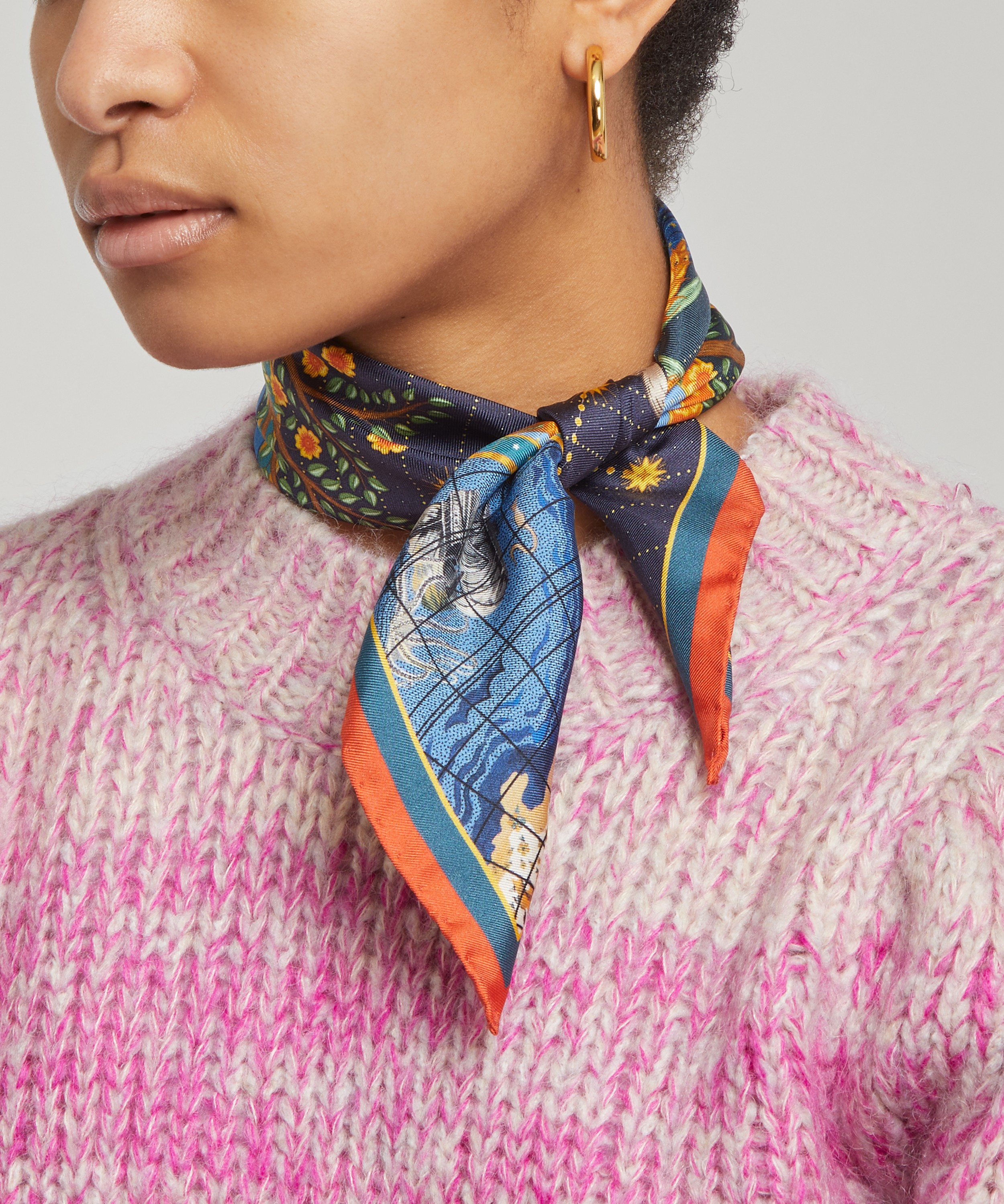 Louis Vuitton 90 scarf in silk twill with abstract multicolor