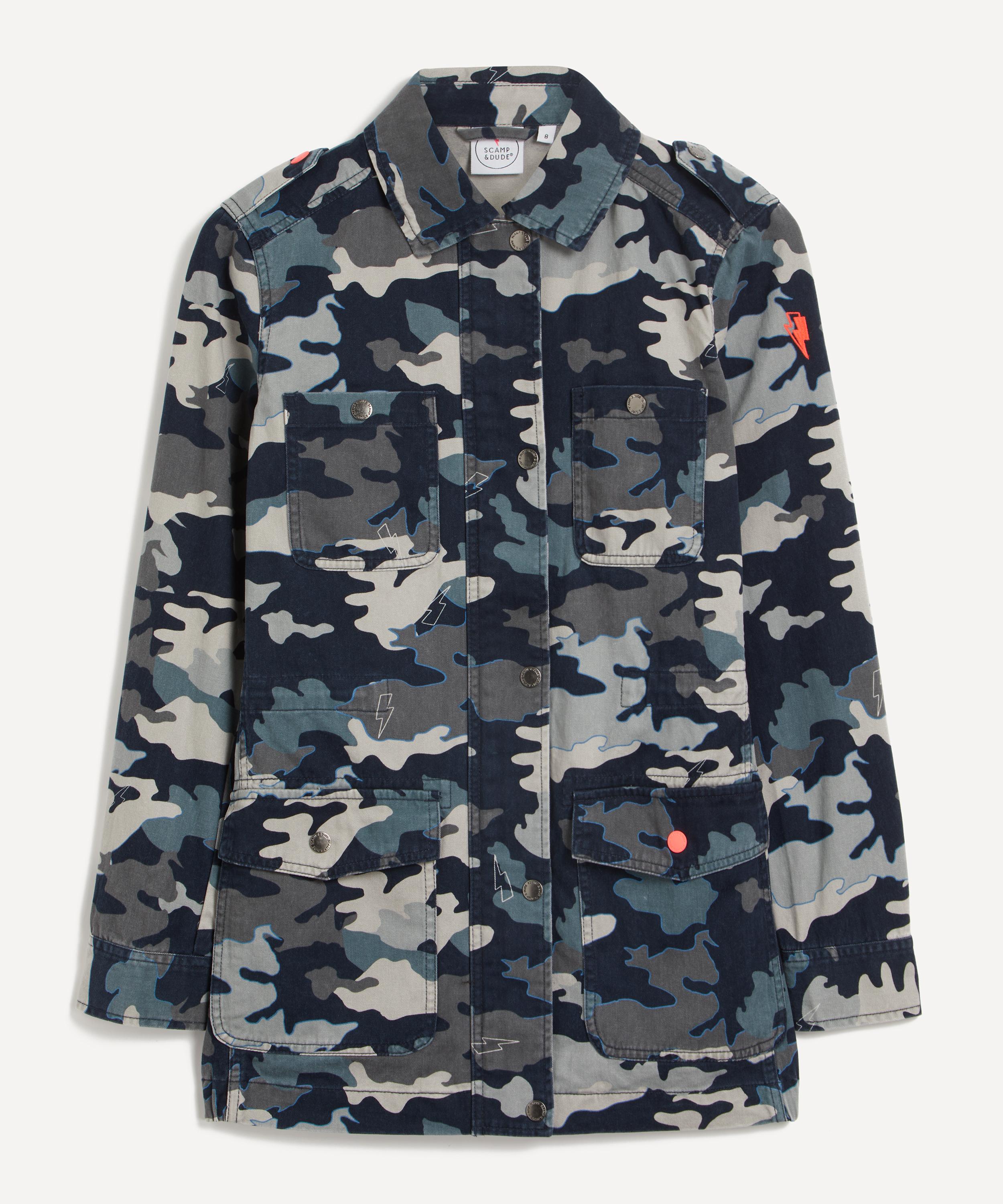 Camo print outlet utility jacket