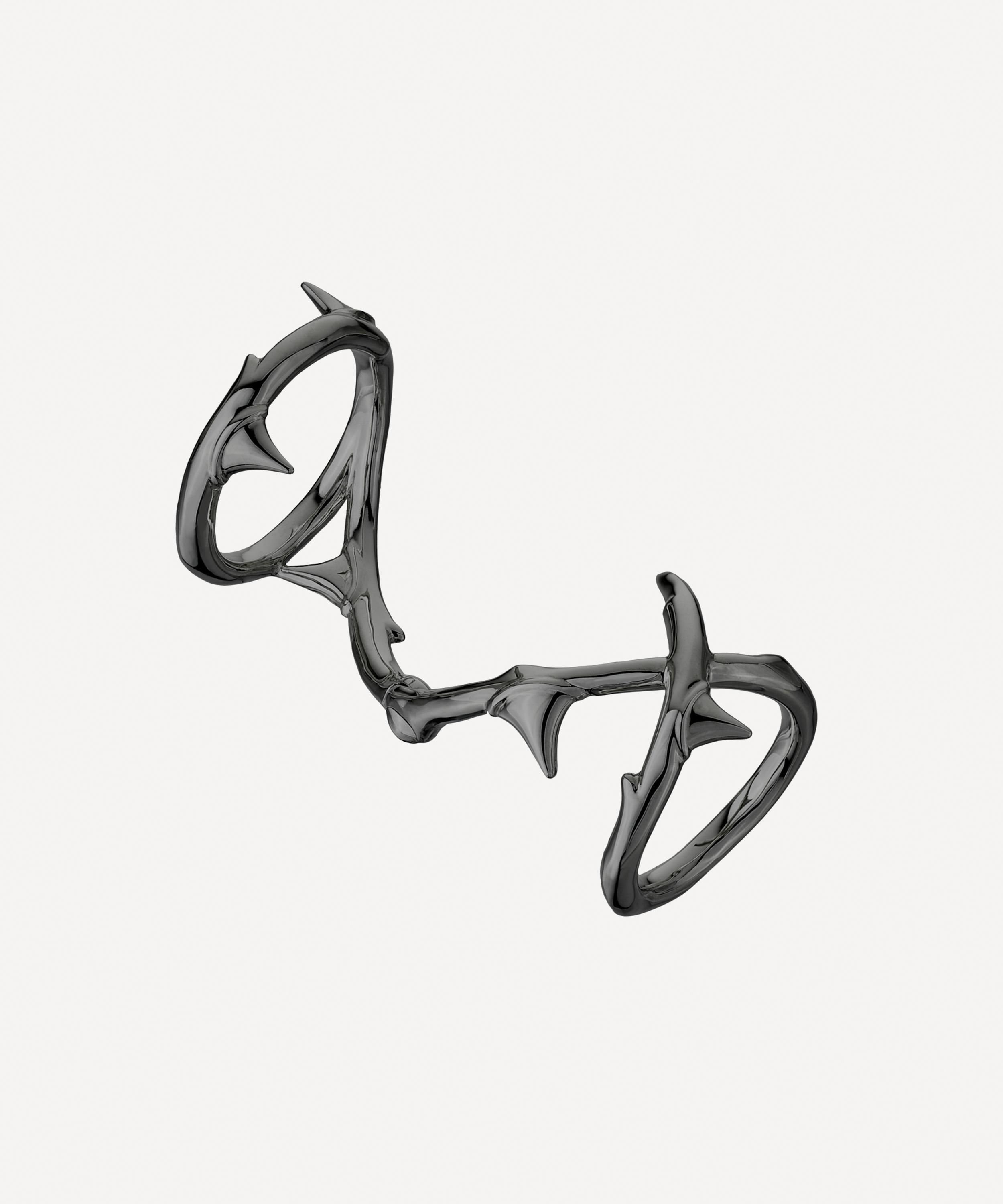 Shaun Leane - Black Rhodium Silver Rose Thorn Hinged Ring image number 0
