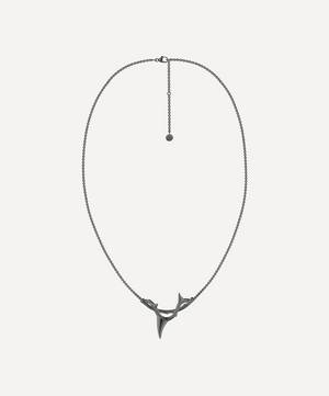 Black Rhodium-Plated Rose Thorn Branch Pendant Necklace