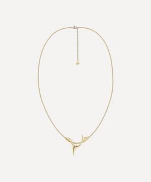Gold Plated Vermeil Silver Rose Thorn Branch Pendant Necklace