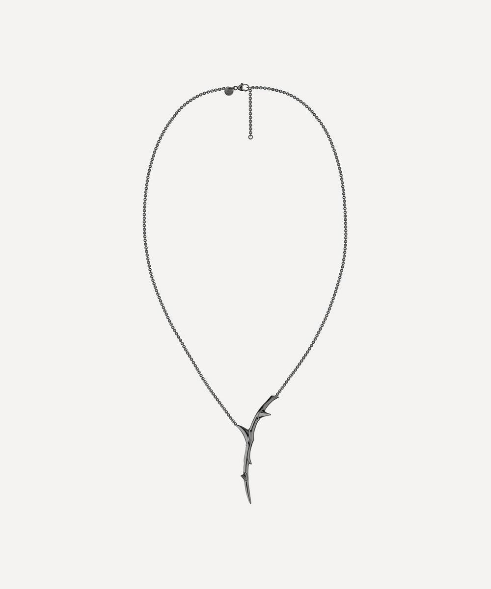 Shaun Leane - Black Rhodium-Plated Rose Thorn Drop Pendant Necklace