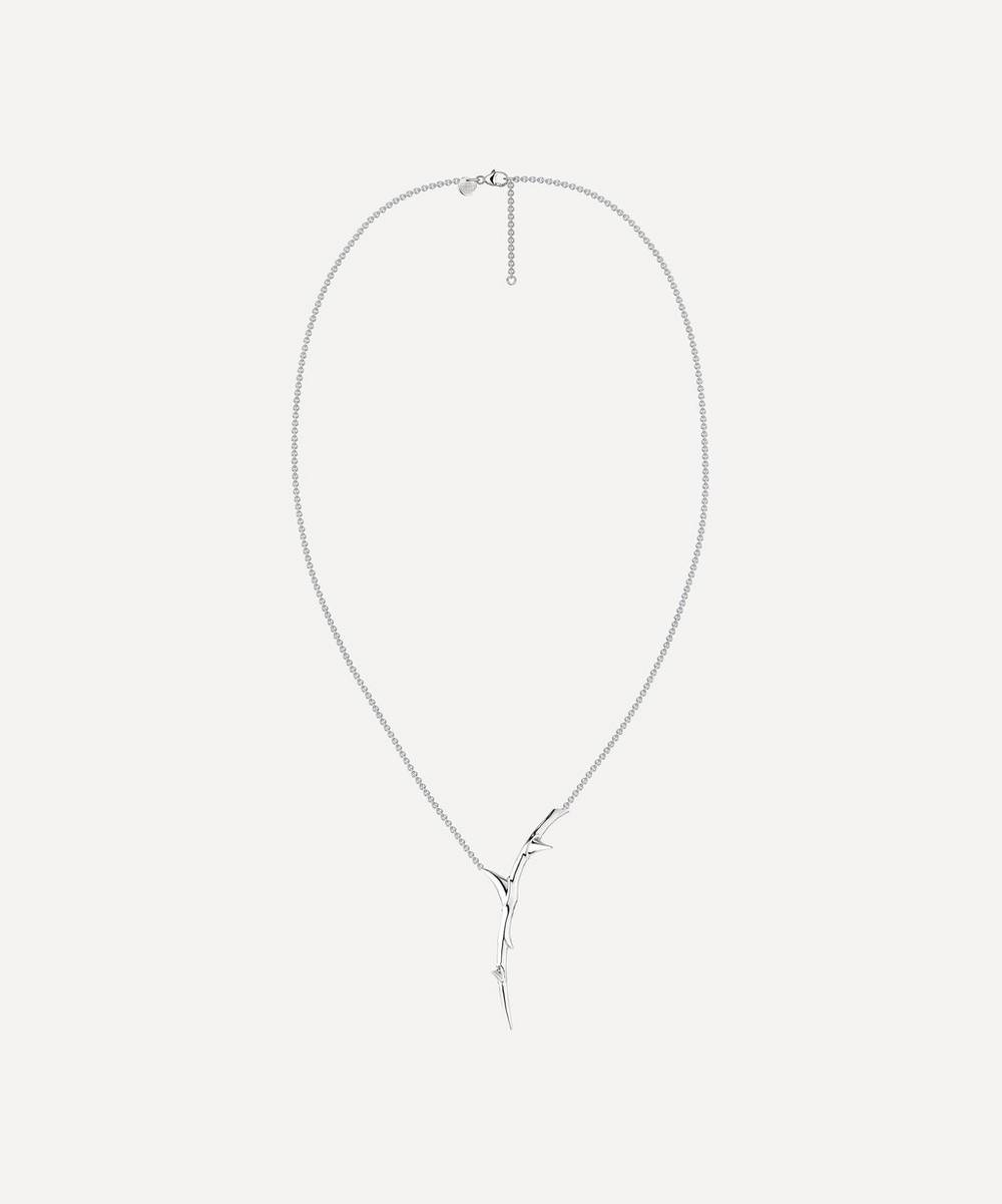 Shaun Leane - Silver Rose Thorn Drop Pendant Necklace