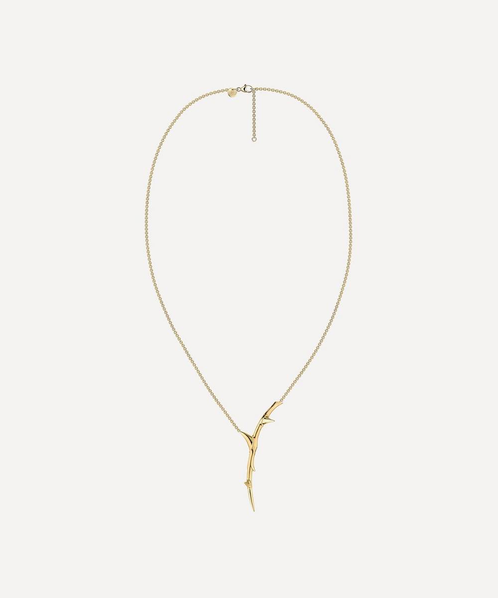 Shaun Leane - Gold Plated Vermeil Silver Rose Thorn Drop Pendant Necklace