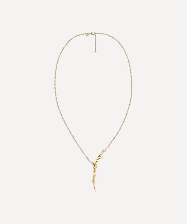 Shaun Leane - Gold Plated Vermeil Silver Rose Thorn Drop Pendant Necklace image number 0