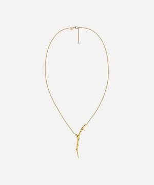 Gold Plated Vermeil Silver Rose Thorn Drop Pendant Necklace