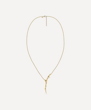 Shaun Leane - Gold Plated Vermeil Silver Rose Thorn Drop Pendant Necklace image number 0