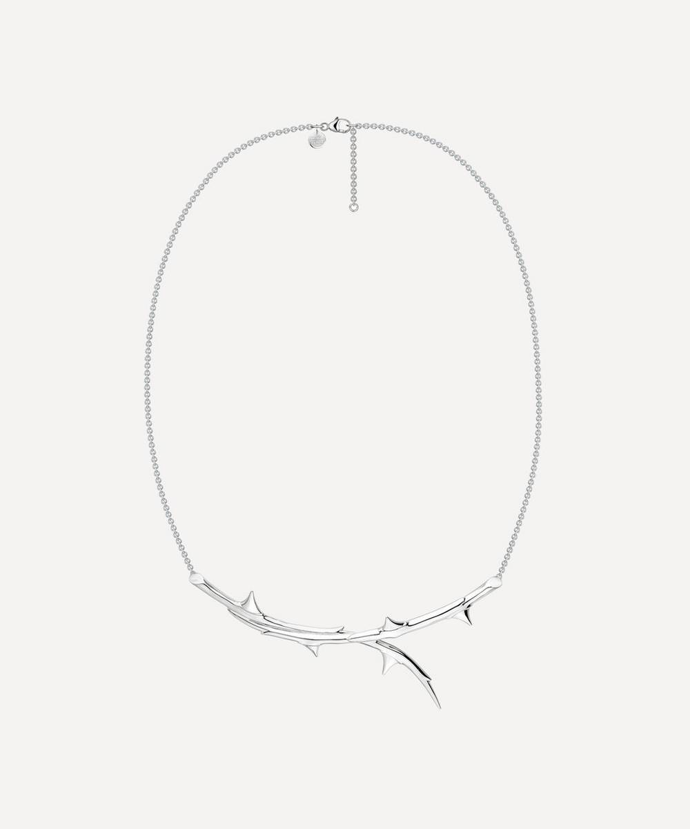 Shaun Leane - Silver Rose Thorn Horizontal Pendant Necklace