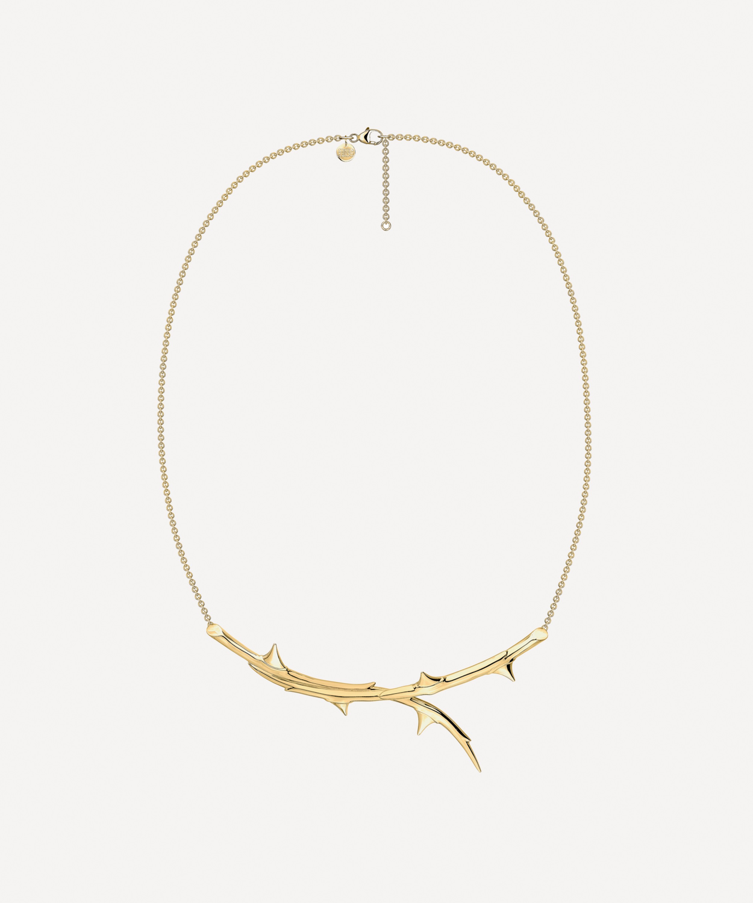 Shaun Leane - Gold Plated Vermeil Silver Rose Thorn Horizontal Pendant Necklace image number 0