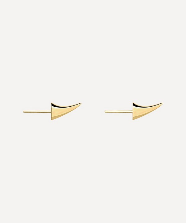 Shaun Leane - Gold Plated Vermeil Silver Rose Thorn Large Swerve Stud Earrings image number null