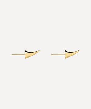 Gold Plated Vermeil Silver Rose Thorn Large Swerve Stud Earrings