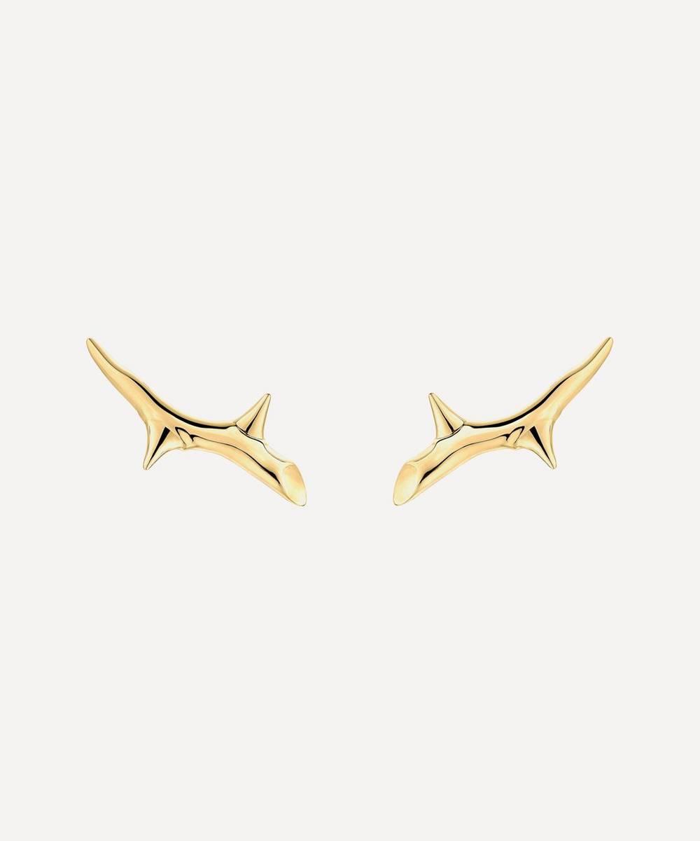 Shaun Leane - Gold Plated Vermeil Silver Rose Thorn Climber Earrings