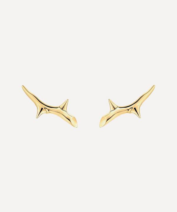 Shaun Leane - Gold Plated Vermeil Silver Rose Thorn Climber Earrings image number 0