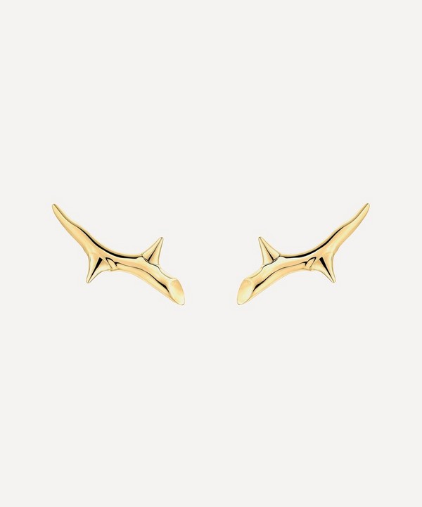 Shaun Leane - Gold Plated Vermeil Silver Rose Thorn Climber Earrings image number null