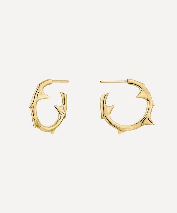 Shaun Leane - Gold Plated Vermeil Silver Rose Thorn Small Hoop Earrings image number 0