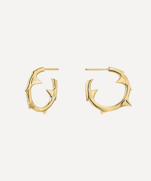 Shaun Leane - Gold Plated Vermeil Silver Rose Thorn Small Hoop Earrings image number null