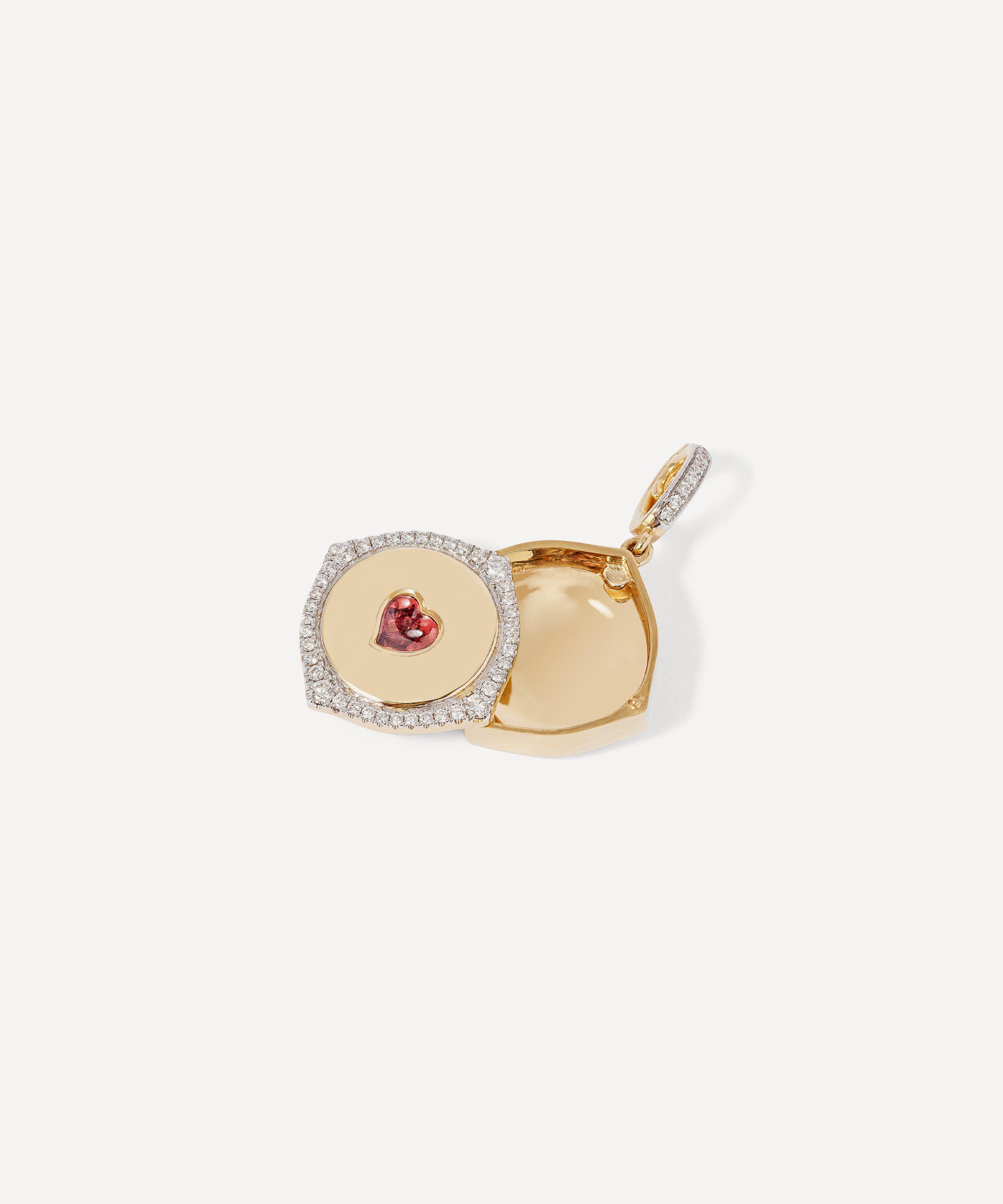 Annoushka - 18ct Gold Lovelocket Garnet Heart Charm Pendant image number 1