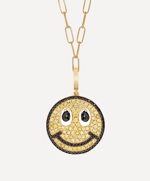 Annoushka - 18ct Gold Mythology Sapphire Happy Face Pendant Charm image number 2