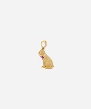 Annoushka - x The Vampire’s Wife 18ct Gold Emerald and Sapphire Cat Charm image number 1