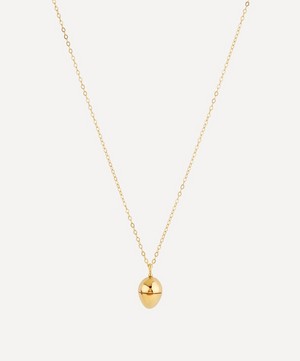 Dinny Hall - Gold Plated Vermeil Silver Egg Locket with Clover Charm Necklace image number 0