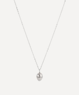 Dinny Hall - Silver Egg Locket and Clover Charm Necklace image number 0