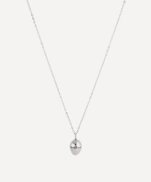 Dinny Hall - Silver Egg Locket and Clover Charm Necklace image number 0