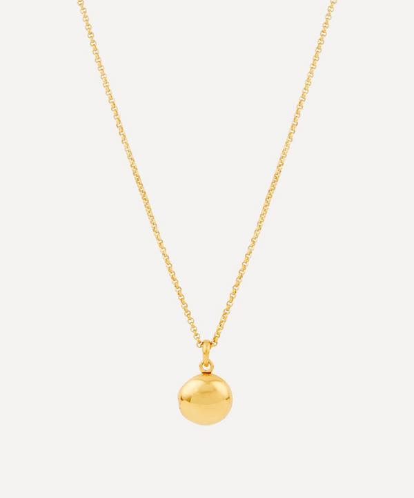 Dinny Hall - Gold Plated Vermeil Silver Button Locket with Heart Charm Necklace image number null