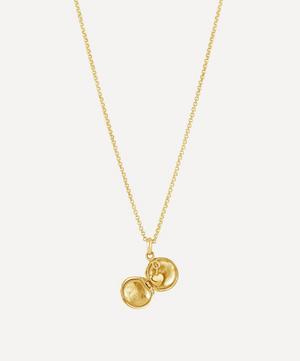 Dinny Hall - Gold Plated Vermeil Silver Button Locket with Heart Charm Necklace image number 2