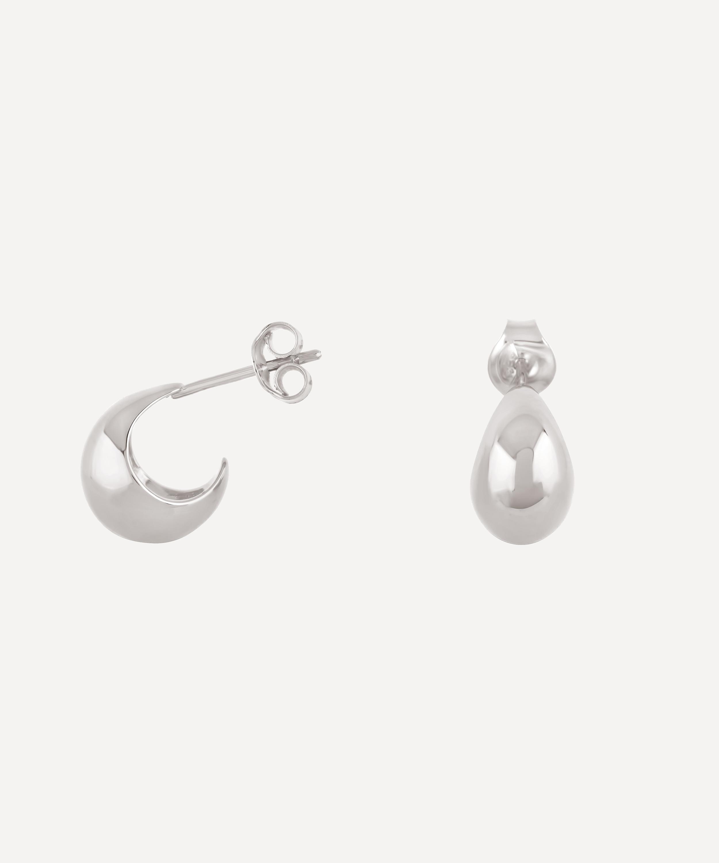 Dinny Hall - Silver Mini Scoop Hoop Earrings image number 2