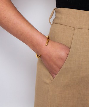 Dinny Hall - Gold Plated Vermeil Silver Scoop Cuff Bracelet image number 3