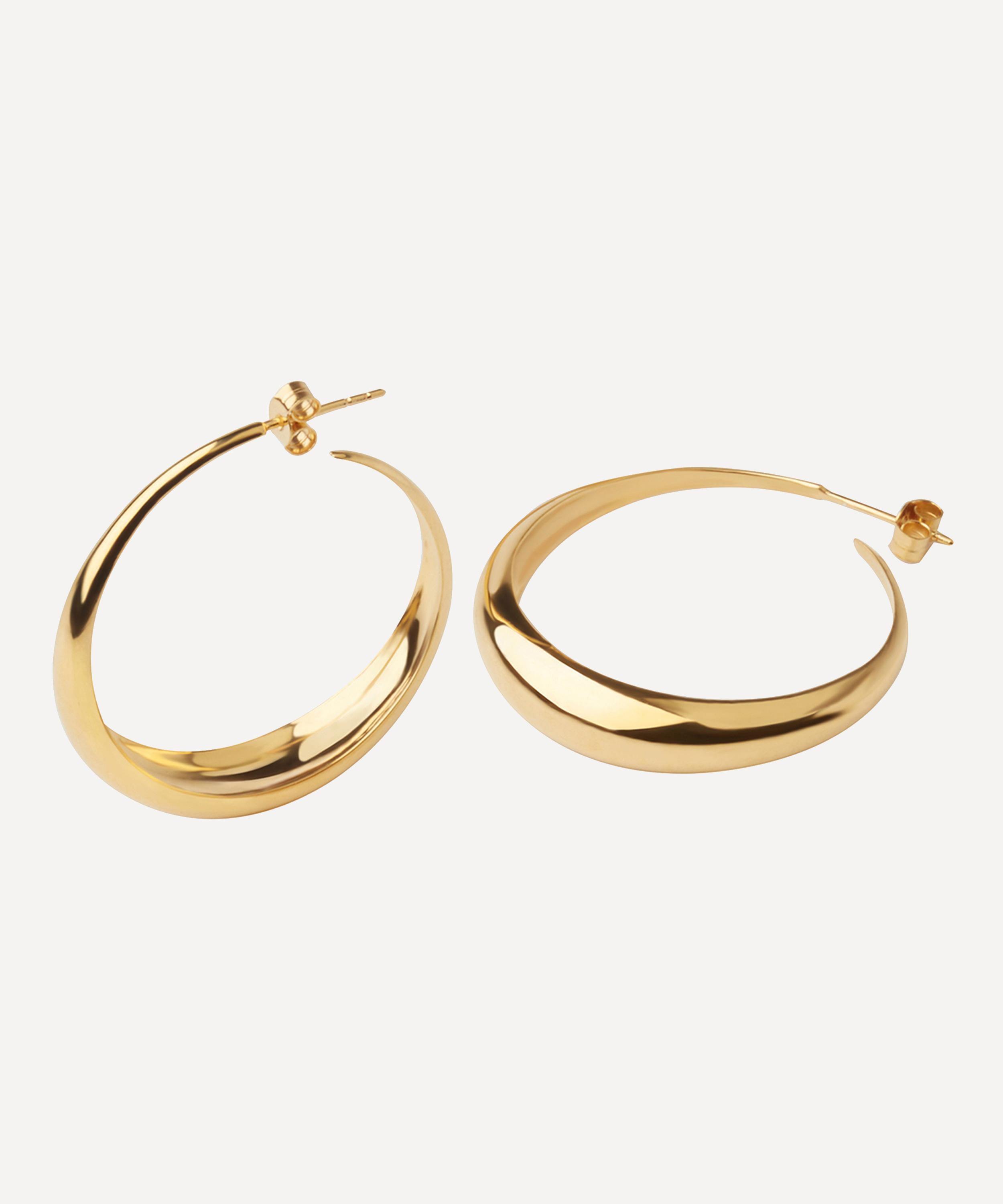 Dinny Hall - Gold Plated Vermeil Silver Scoop Hoop Earrings image number 0