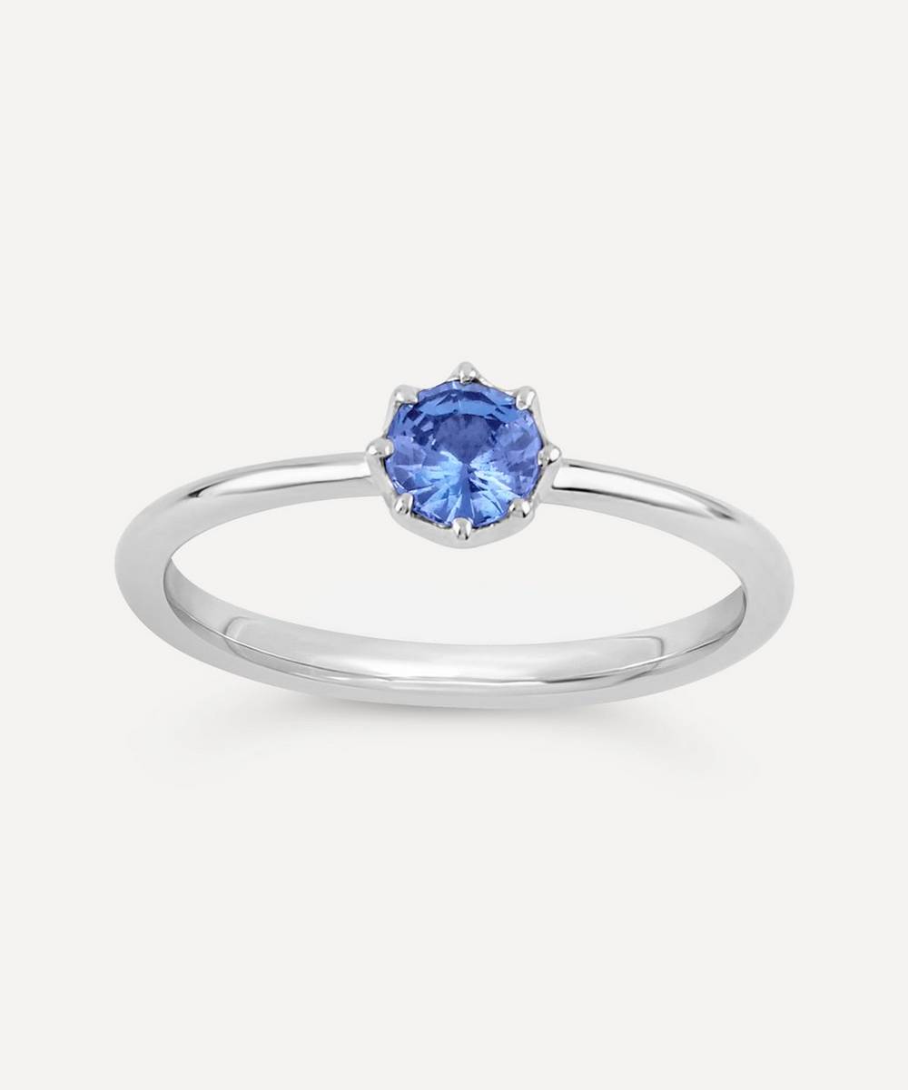 Dinny Hall - 18ct White Gold Ellie Blue Sapphire Solitaire Ring