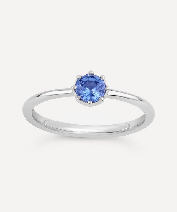Dinny Hall - 18ct White Gold Ellie Blue Sapphire Solitaire Ring image number null