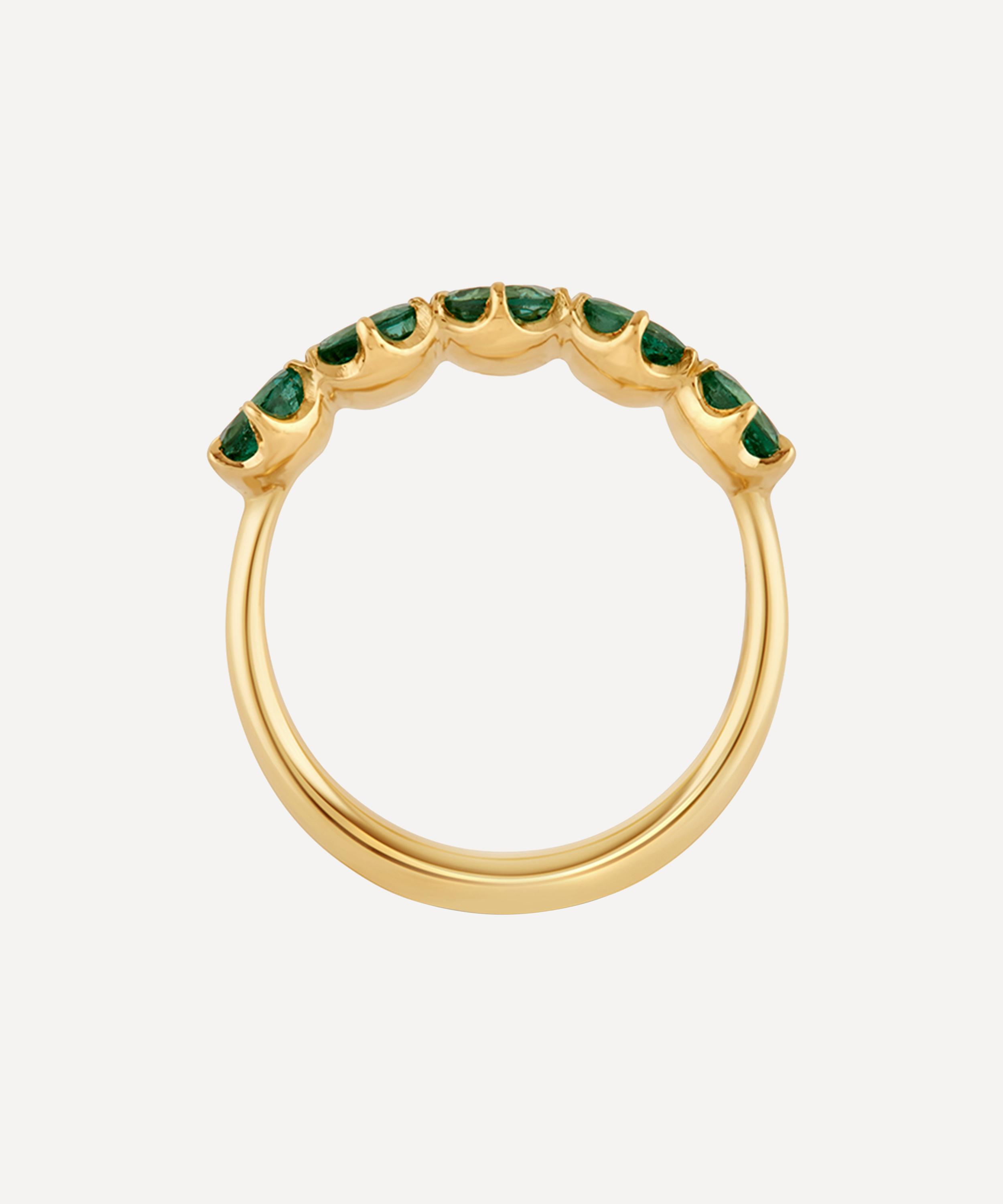 Dinny Hall - 18ct Gold Elyhara Emerald Five Stone Ring image number 1