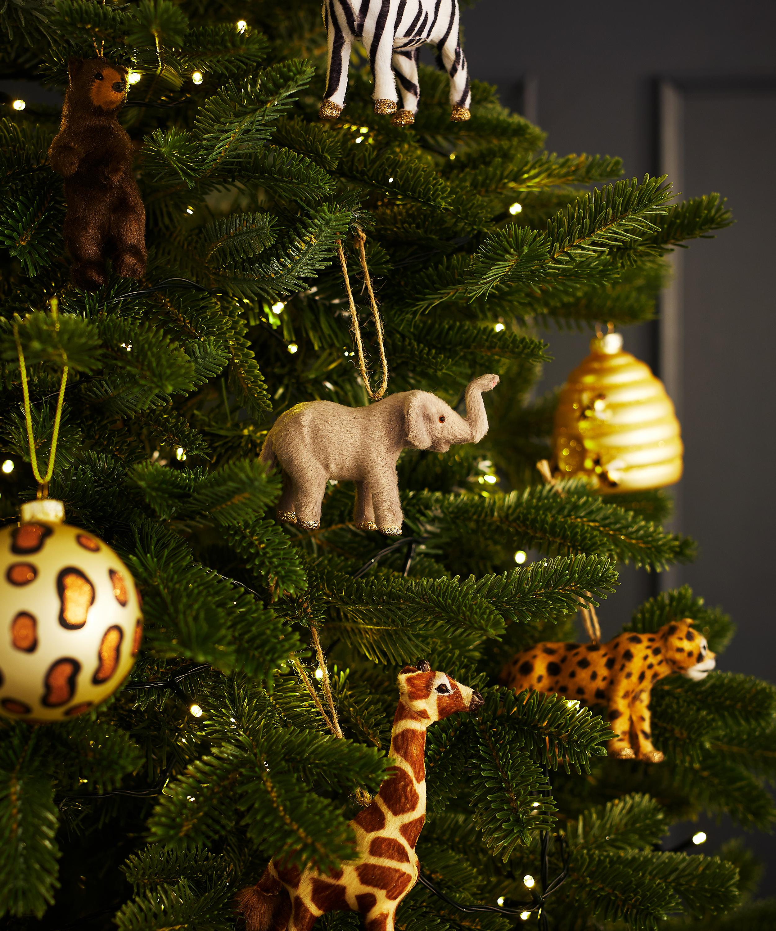Christmas - Faux Fur Elephant Ornament image number 1