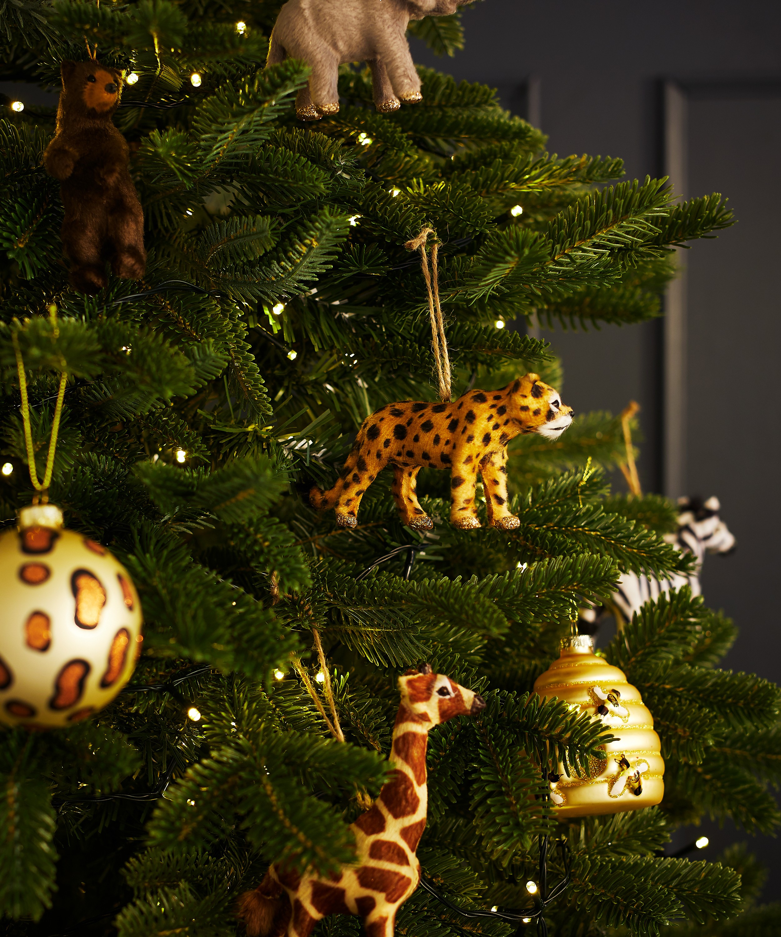 Christmas Faux Fur Cheetah Ornament