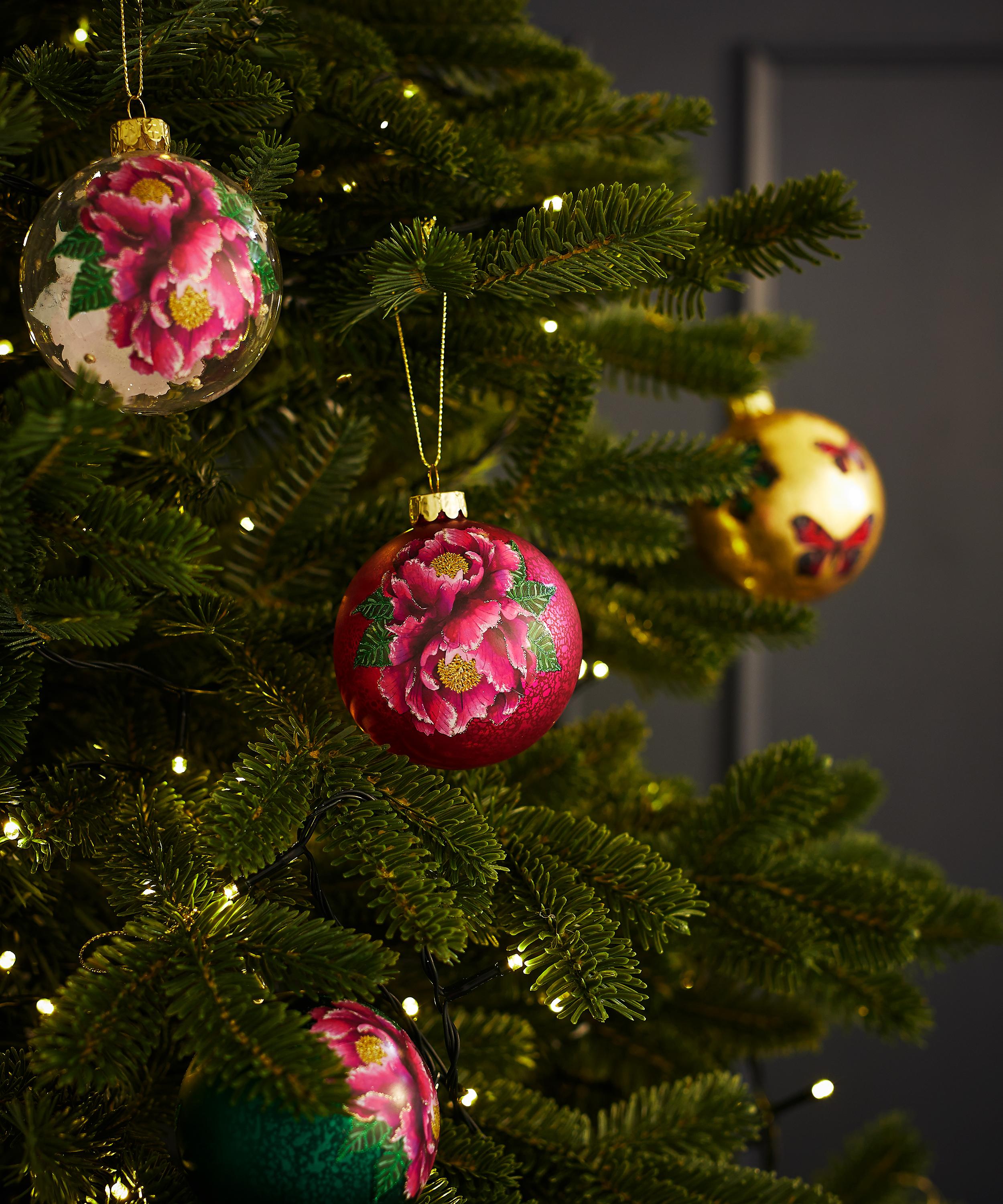 Christmas - Glass Floral Antique Bauble image number 1
