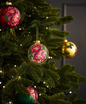 Christmas - Clear Glass Flower Bauble image number 1