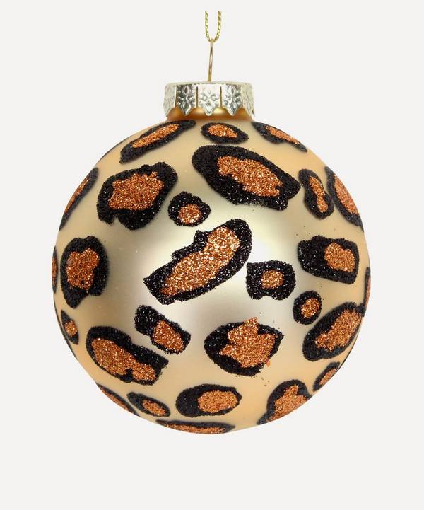 Christmas - Glass Leopard Print Bauble image number 0