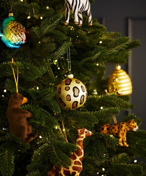 Christmas - Glass Leopard Print Bauble image number 1